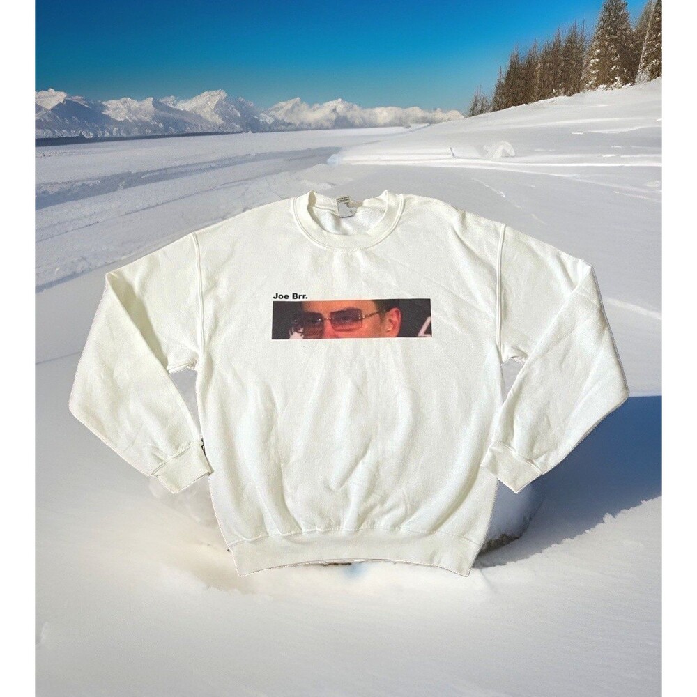 Joe Burrow Joe Brr Crewneck Sweatshirt Mens Medium White Gildan Heavy Blend